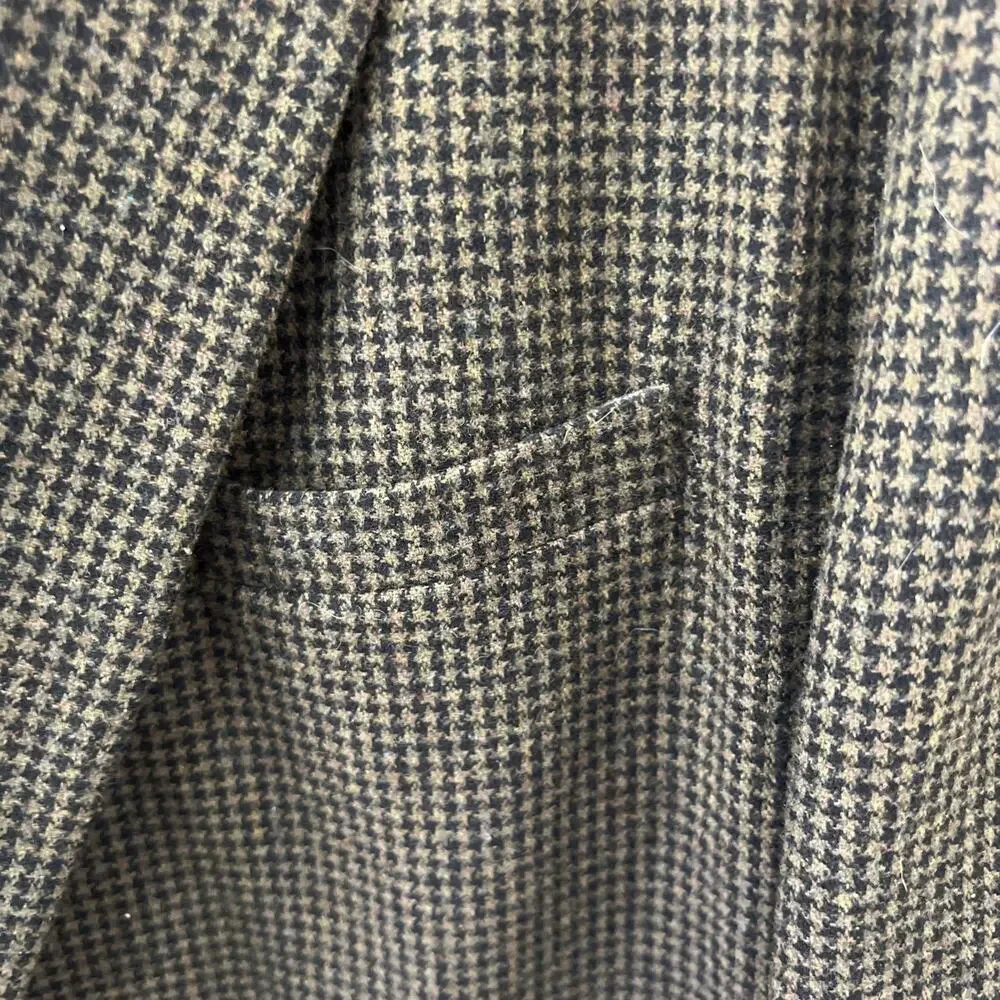 I.N.C. Vintage Houndstooth Olive/ Brown Blazer Sport Coat Retro 90’s 42R Men